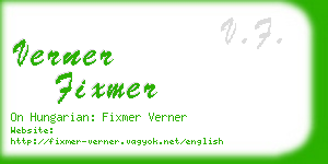 verner fixmer business card